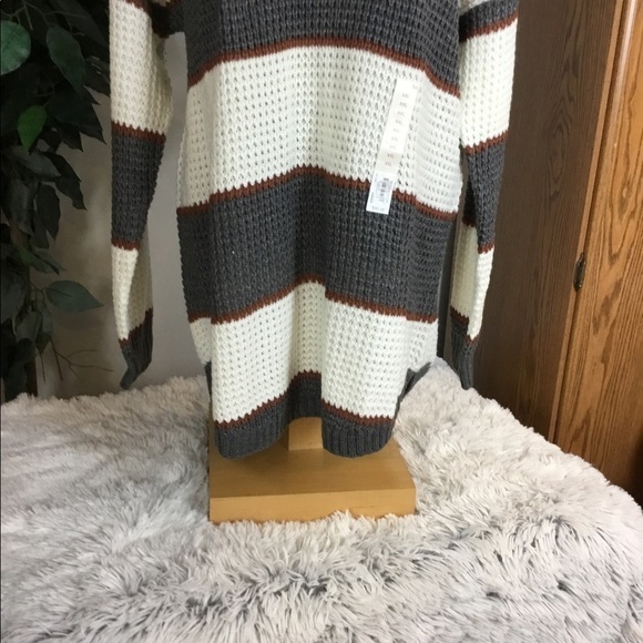 SO XXL cream brown gray pullover sweater with rounded hem - Picture 7 of 14